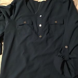 Navy Blue 3/4 blouse